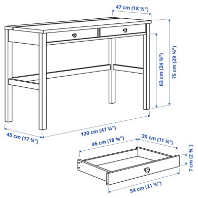 Письмовий стіл HEMNES Сосна - 5 IKEA Письмовий стіл HEMNES Сосна (ИКЕА ХЕМНЭС) 30534954 фото - 5