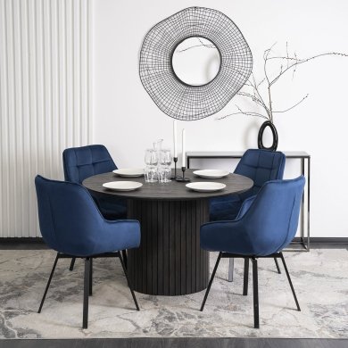 Обеденный стул поворотный Mebel Elit LUNA Welur Синий ME.LUNA/GR/V/K фото - 6