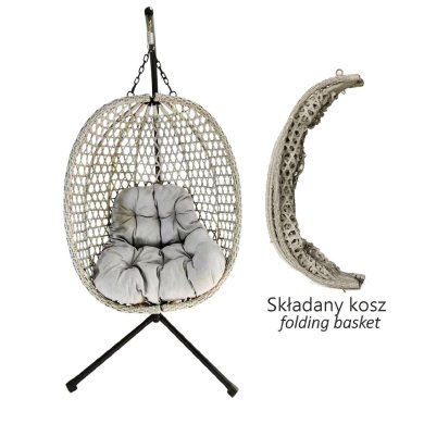 Підвісне крісло-кокон з розбірним каркасом Garden Line DRIM Сірий FAT0715 фото - 2