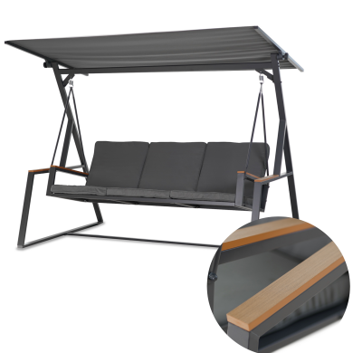 Садовые качели Corciano LUX PREMIUM 210х130х176 см Антрацит 5901721051164