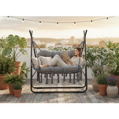 Садова гойдалка Garden Line POLY 170х110х175 см Антрацит FAT0456 фото - 3