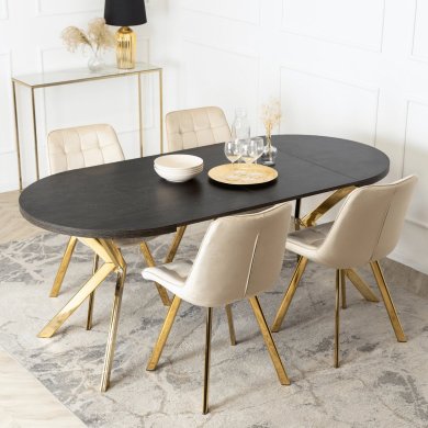 Розкладний обідній стіл Mebel Elit LUGO Чорний - 11 Розкладний обідній стіл Mebel Elit LUGO Чорний ME.LUGO/CZ/ZL/S фото - 11