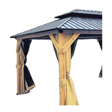 Садова альтанка з москітною сіткою Garden Line 3,65x3 м Дерево ALF6938 фото - 3