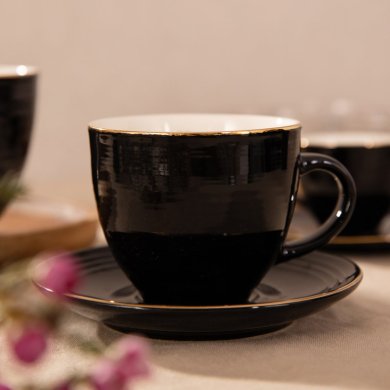 Чашка с блюдцем Homla ELLIE 230 мл | Черный 159551 фото - 8