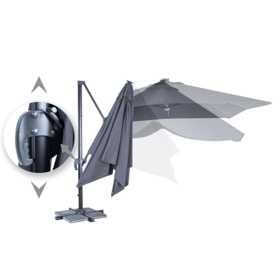 Садова парасоля з чохлом і LED Corciano SIENA SOLAR PANEL 300 см Антрацит 5901721052574 фото - 2