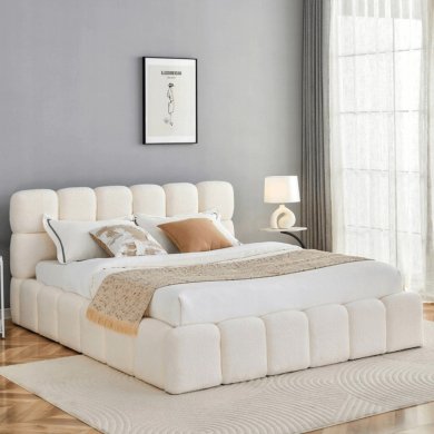 Кровать Mebel Elit MURACJA Boucle 160x200 см Кремовый ME.MURCJA/160/KR/TB/LOZZPOJ