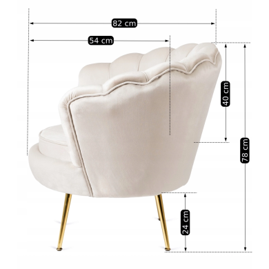 Кресло мягкое Mebel Elit ANGEL Кремовый ME.ANGEL/KR/V/FW фото - 9