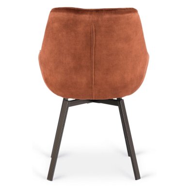 Обідній стілець поворотний Mebel Elit LUNA Welur Рудий ME.LUNA/RD/V/K фото - 4