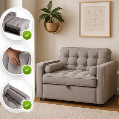 Кресло мягкое раскладное Mebel Elit CORRA Серый ME.CORRA/P/T/SOF фото - 16