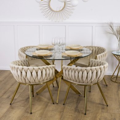 Обідній стіл Mebel Elit SALLO Золотий - 4 Обідній стіл Mebel Elit SALLO Золотий ME.SALLO/TR/ZL/S фото - 4