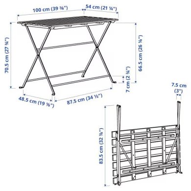 IKEA Комплект складаних садових меблів TARNO Дерево (ИКЕА ТЭРНО) 29393709 фото - 5