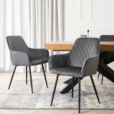 Обеденный стул Mebel Elit BRESSO Welur Серый ME.BRESSO/P/CZ/V/K фото - 5