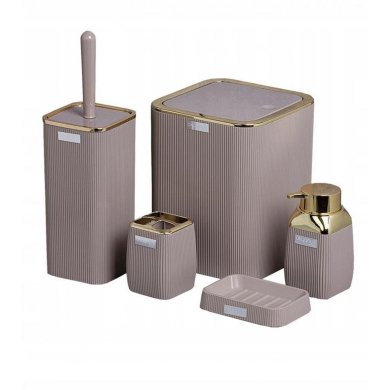 Набор аксессуаров для ванной комнаты Chomik 5 шт Бежевый OKY5010