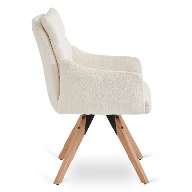 Обеденный стул поворотный Mebel Elit WILLA Boucle Кремовый ME.WILLA/KR/D/T/K фото - 3