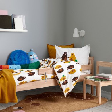IKEA Комплект постільної білизни BRUMMIG 150x200 см Принт (ИКЕА БРУММИГ) 60521144 фото - 3