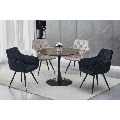 Обідній стілець поворотний Signal MANGO VELVET Чорний MANGOVCC фото - 6