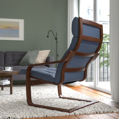 IKEA Крісло-качалка POANG Синій (ИКЕА ПОАНГ) 69502141 фото - 3