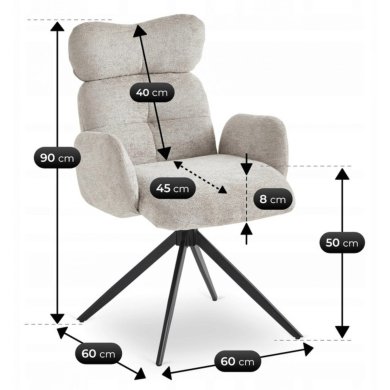 Обідній стілець поворотний Mebel Elit ALVARO Boucle Сірий ME.ALVARO/P/TB/K фото - 9