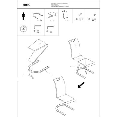 Обеденный стул Signal H-090 Белый H090B фото - 2