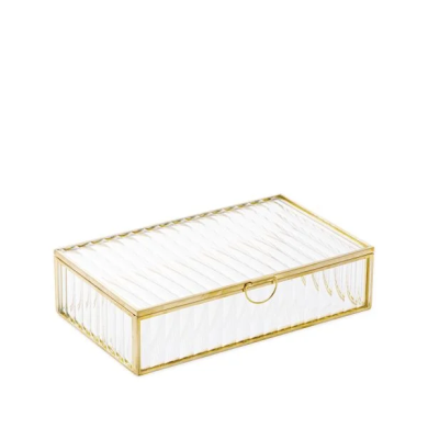 Шкатулка для украшений Homla GRAZIA 20x12x5 см | Прозрачный / Золотой 215436