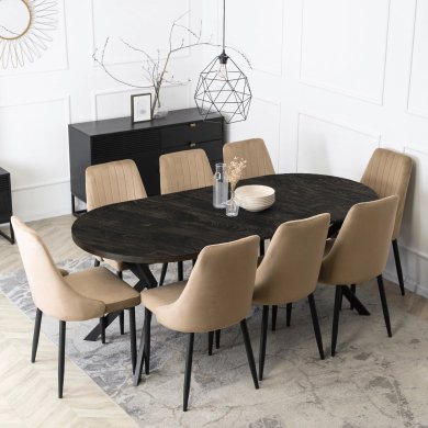 Розкладний обідній стіл Mebel Elit LUGO Чорний - 13 Розкладний обідній стіл Mebel Elit LUGO Чорний ME.LUGO/CZ/CZ/S фото - 13