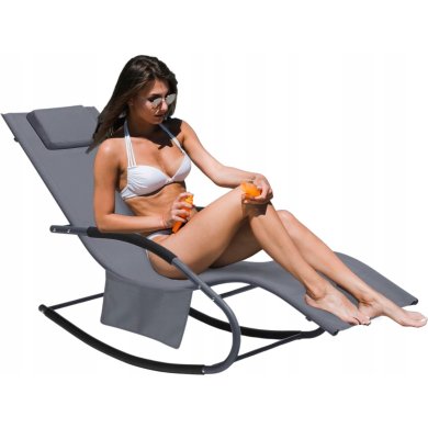 Шезлонг-качалка Garden Line LEZ1601 Темно-серый - 4 Шезлонг-качалка Garden Line LEZ1601 Темно-серый LEZ1601 фото - 4