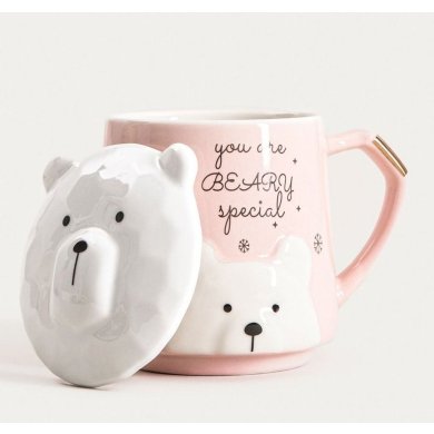 Кружка с крышкой Homla EVERE 400 мл Розовый 241778 фото - 2