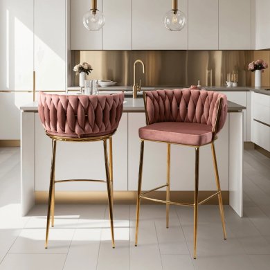 Барный стул Mebel Elit FLORES 2 Розовый ME.FLORES2/R/ZL/V/H фото - 6