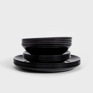 Набор тарелок Homla CAPRI 18 шт Черный 236047 фото - 2