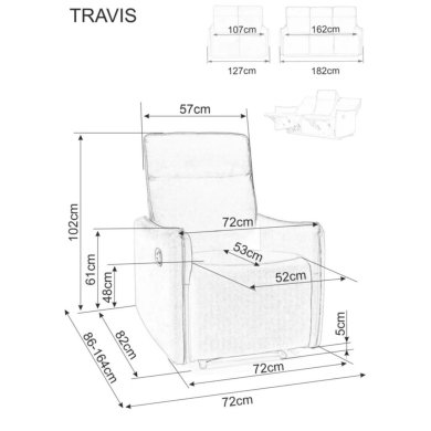 Раскладной диван Signal TRAVIS 3 Velvet Бежевый TRAVIS3VCBE фото - 5
