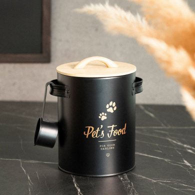 Контейнер для корма с мерной ложкой Homla DINGO 16х20 см Черный - 5 Контейнер для корма с мерной ложкой Homla DINGO 16х20 см Черный 226438 фото - 5