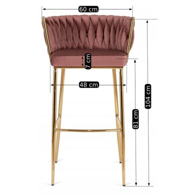Барный стул Mebel Elit FLORES 2 Розовый ME.FLORES2/R/ZL/V/H фото - 7