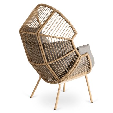 Садовое кресло с подставкой Mebel Elit PORTLAND Дерево ME.PORTLAND/P/NAT/T/FW фото - 5