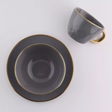 Тарелка Duka Siren 21 см | Серый / Золотой - 3 Тарелка Duka Siren 21 см | Серый / Золотой 1219880 фото - 3