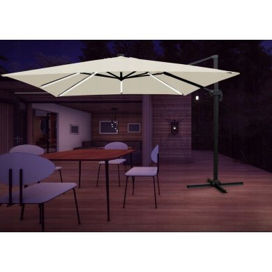 Садова парасоля з чохлом і LED підсвіткою Garden Line ROMA 300х400 см Бежевий GAO1589 фото - 11