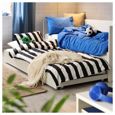 IKEA Раскладная кушетка с 2 матрасами VIHALS 80x200 см Белый (ИКЕА ВИХАЛС) 89580637 фото - 18