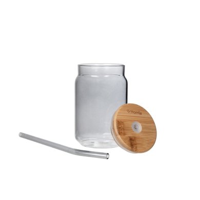 Склянка з кришкою та трубочкою Homla TEEGAN 450 мл Прозорий - 2 Склянка з кришкою та трубочкою Homla TEEGAN 450 мл Прозорий 228153 фото - 2