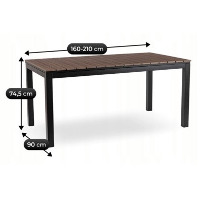 Розкладний садовий стіл Mebel Elit ARGOS 160-210 см Горіх ME.ARGOS/160-210/O/CZ/OGR/S фото - 8