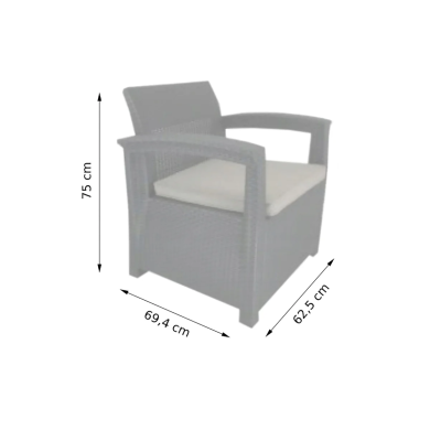 Комплект садових меблів Garden Line BERNY Чорний ZUM0852 фото - 4