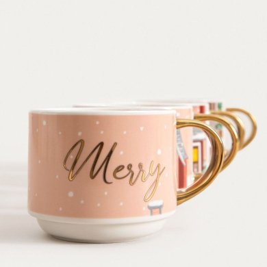 Набор кружек Homla VELISSE 200 мл 4 шт Принт 241782 фото - 2