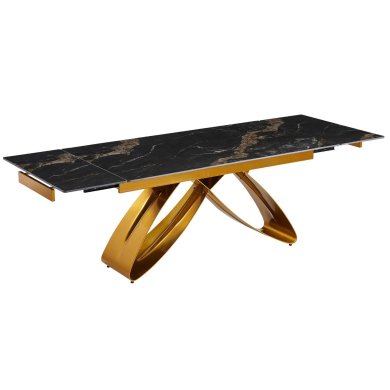Розкладний обідній стіл Mebel Elit LUIGI Marmur Чорно-золотий - 2 Розкладний обідній стіл Mebel Elit LUIGI Marmur Чорно-золотий ME.LUIGI/CZZL/ZL/S160-240 фото - 2