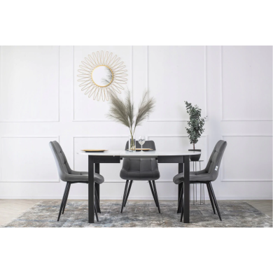 Обідній комплект меблів Mebel Elit HARRY RIO | Білий / Чорний / Сірий HARRY/B/CZ/S/RIO/P/V/Z4/K фото - 14