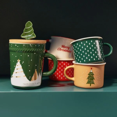 Кружка Homla TREE TIME 280 мл | Зеленый / Принт - 3 Кружка Homla TREE TIME 280 мл | Зеленый / Принт 159982 фото - 3