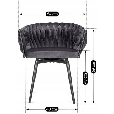 Обеденный стул поворотный Mebel Elit LILI Серый ME.LILI/P/CZ/V/K фото - 12