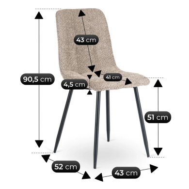 Обеденный стул Mebel Elit PASSO Boucle Коричневый ME.PASSO/BR/CZ/TB/K фото - 6