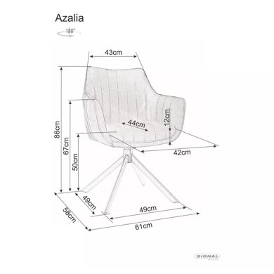 Обеденный стул поворотный Signal AZALIA Welur Черный AZALIAVCC фото - 12