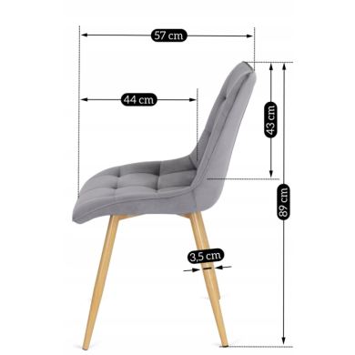 Обеденный стул Mebel Elit RODRI Серый ME.RODRI/P/D/V/K фото - 5