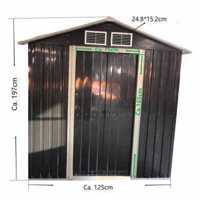 Садовий будиночок Kontrast DM1000 125x195x197 см Антрацит - 8 Садовий будиночок Kontrast DM1000 125x195x197 см Антрацит 5.90.21253 фото - 8