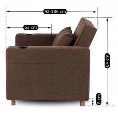 Крісло м'яке розкладне Mebel Elit SOLOR Коричневий ME.SOLOR/BR/T/FW фото - 18