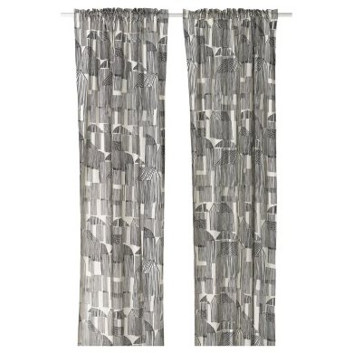 IKEA Шторы TEMPELFLY 145x300 см 2 шт Принт (ИКЕА ТЕМПЕЛФЛИ) 90607867